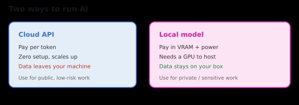 Cloud API vs local model: two ways to run AI